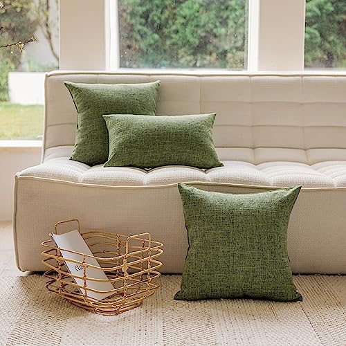 Home Brilliant 2 Pack Lined Linen Solid Textured Large Throw Euro Pillow Sham 26x26 Cushion Spring Pillow Cover for Couch ...