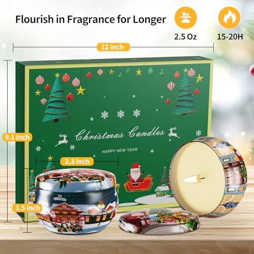 Christmas Gift Sets, Primevolve Scented Candles of 12 Bulk Home Aromatherapy Candles with Fragrances, Gift for Women, Cand...