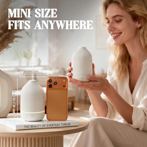 Essential Oil Diffuser, 100ml Aromatherapy Diffuser, Mini Ultrasonic Diffuser for Essential Oil, Home, Office, Cool Mist H...