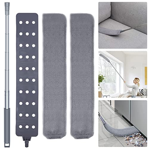 Retractable Gap Dust Cleaner Cleaning Tools with 2 Microfiber Dusting Cloths Long Handle 60inches Washable and Retractable...