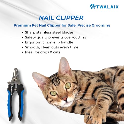 8 in 1 Pet Grooming Kit for Dogs & Cats – Deshedding Brush, Undercoat Rake, Slicker Brush, Nail Clipper, Scissors & Bath B...