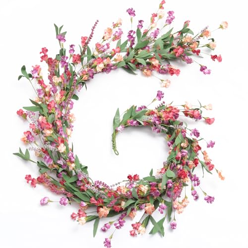 Artgar Flower Garland 6Ft Spring/Summer Garland Floral Garlands for Mantle All Year Round Paper Garlands Decor for Indoor ...