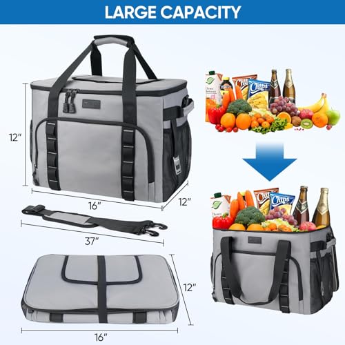 BALEINE Extra Large Soft Cooler Bag, Portable Leakproof Cooler, 40/60 Cans Volume for Beach, Camping, Kayaking, Travel, an...