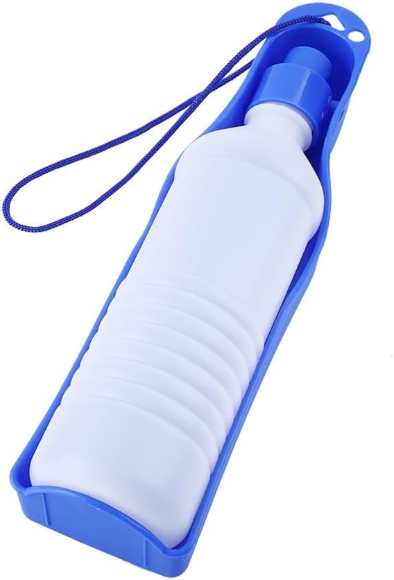 Pet Dog Travel Water Bottle Foldable Dog Water Dispenser Portable Dog Water Bottle with Drinking and Feeding Function(500M...