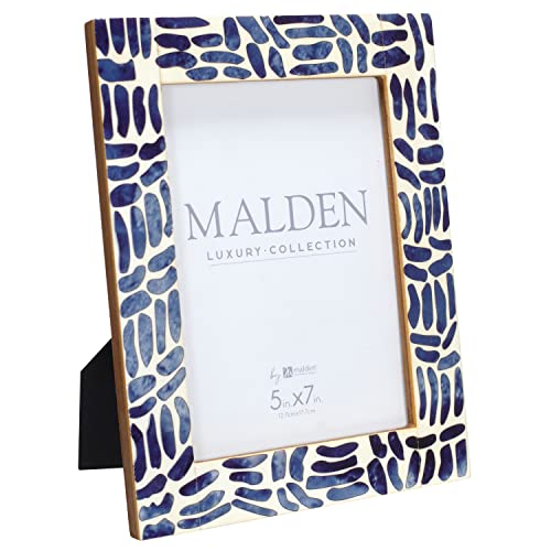 Malden International Designs 5x7 Indigo Picture Frame Blue Wood MDF (2452-57)