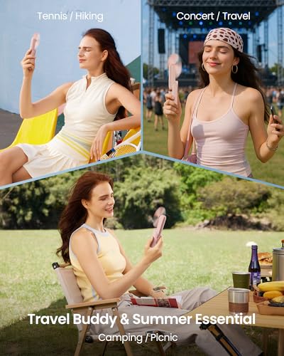 Gaiatop Portable Handheld Fan, 3 in 1 Mini Fan Handheld [17h Max Cooling], Foldable Personal Fans Pocket Design, USB Trave...