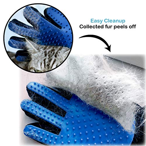 Pets First Dog Grooming Gloves Best Professional Deshedding, Brushing, Cleaning Mitt Tool for Small, Medium or Large Dogs...
