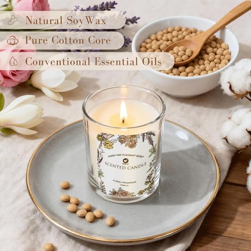 DiDiBirDi Scented Candles Set 4pcs-Candles Clearance Rose, Lavender, Vanilla, Jasmine Fragrance, Suitable for Women, Birth...