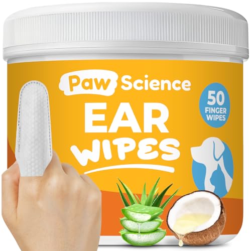 Paw Science Dog Ear Cleaner Wipes – Finger Wipes for Dogs & Cats – Cleaning, Soothing, & Deodorizing Itchy Ears – Pet Ear ...