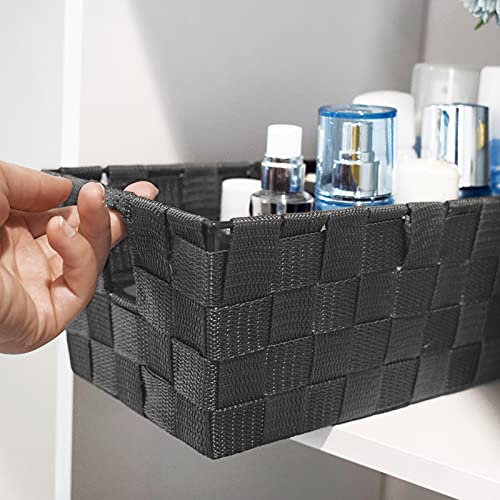 homyfort Woven Shelf Storage Tote Basket Bins Container, Storage Boxes Cube Organizer with Built-in Handles for Bedroom, O...