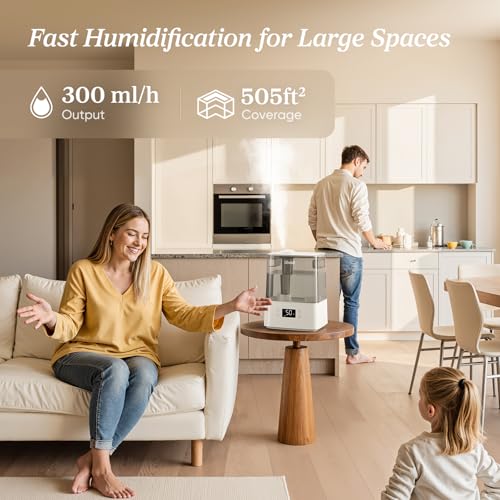 LEVOIT Humidifiers for Bedroom Large Room Home, (6L) Cool Mist Top Fill Essential Oil Diffuser for Baby & Plants, Smart Ap...