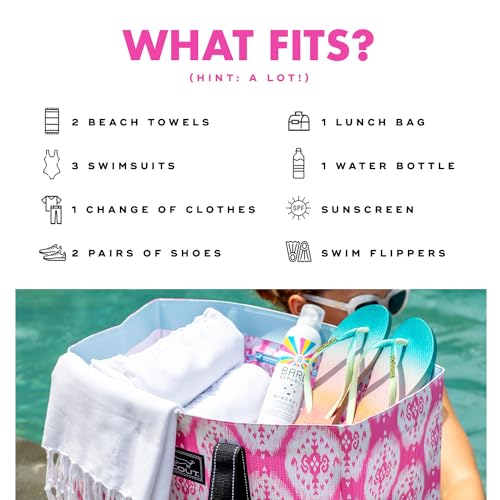 SCOUT Original Deano Tote - Durable Lightweight Open Top Beach, Pool & Lake Bag, Inside Zip Pocket, Folds Flat