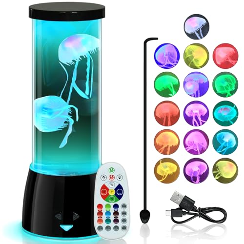 LEDHOLYT Cool Jellyfish Lamp – Remote Dimmable Control Multi & 17 Color Changing Mood Light – Gifts for Kids,Holiday Gift ...