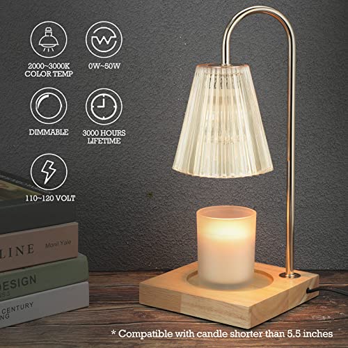 luzdiosa Candle Warmer Lamp with Timer, Vintage Electric Candle Lamp Warmer, Mothers Day Presents for Mom, House Warming D...
