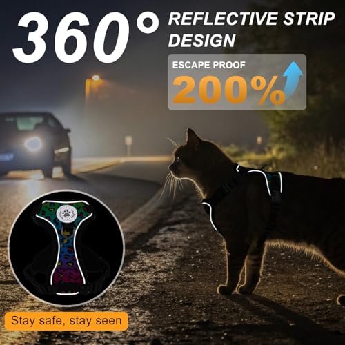 BEAUTYZOO Cat Harness and Leash for Walking, Escape Proof Soft Adjustable Vest Harnesses for Small Cats Kittens, Easy Cont...