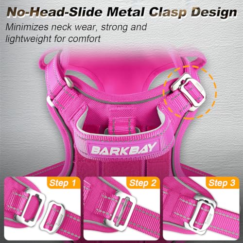 BARKBAY Service Dog Vest Tactical Dog Harness Medium Large Sized Dog No Pull Adjustable Dog Harness Reflective K9 Working ...