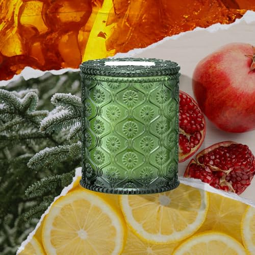 LA JOLIE MUSE Pine & Pomegranate Candle | Lemon, Pomegranate & Pine | 6 oz Natural Soy Wax | 40 Hours Clean Burn | Gift-Re...