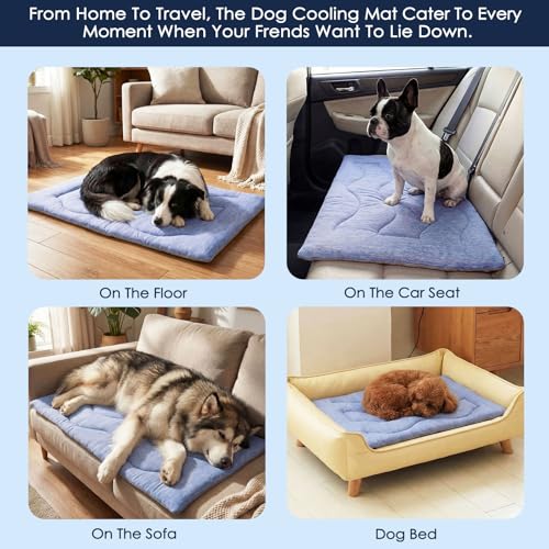 Dog Cooling Mat, Portable & Durable Cooling Mat for Dogs, Physical Heat Absorption, Anti-Slip Cooling Bed for Large Dogs 6...