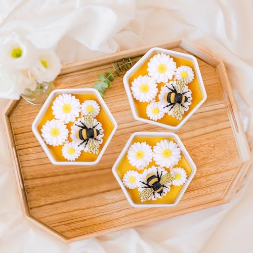 CabyGift Honey Scented Candle Gift for Women, 5.6 oz Natural Beeswax Candle with Bee & Daisy Decor, Cute Housewarming Birt...