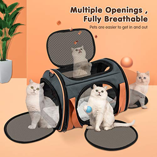 OKMEE Cat Carrier TSA Airline Approved with Ventilation for Small Medium Cats Dogs Puppies, Dog Carrier with Big Space, 5 ...