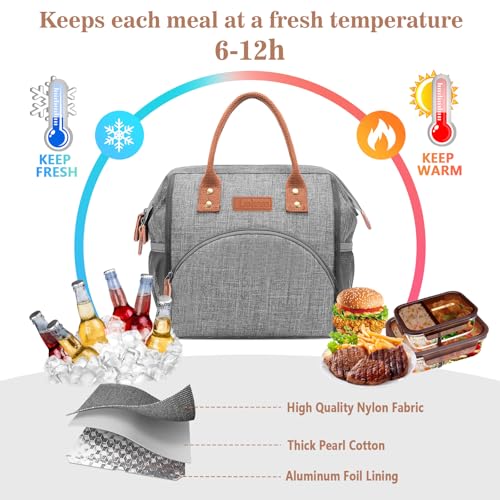 LOKASS Insulated Lunch Bag for Women & Men - Reusable 10 L Lunch Box for Women - Leakproof Tote Cooler Bag for Adults Wor...