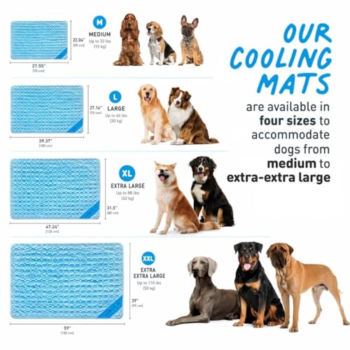 INSPECTOR TAIL Self Cooling Mat for Dog + Free String Bag/Washable & Portable Pet Soft Pad for Indoor or Outdoor/Perfect a...