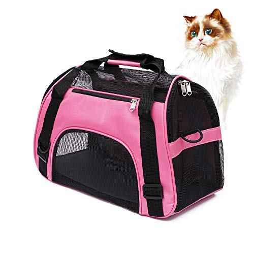 MuchL Cat Carrier for Small Cats Soft-Sided Pet Carrier for Cats Puppies Small Pets Airline Approved Lightweight Comfortab...