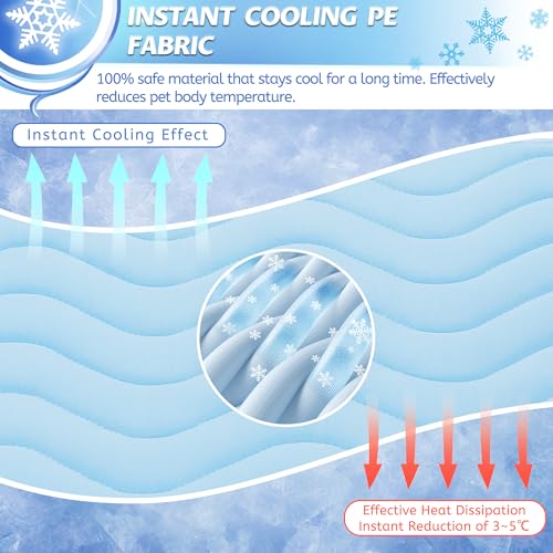 ZENGAOOU Dog Cooling Mat for Medium to Large Dogs - 40" x 28" Washable Pet Cooling Mat with Non-Slip Bottom, Summer Waterp...