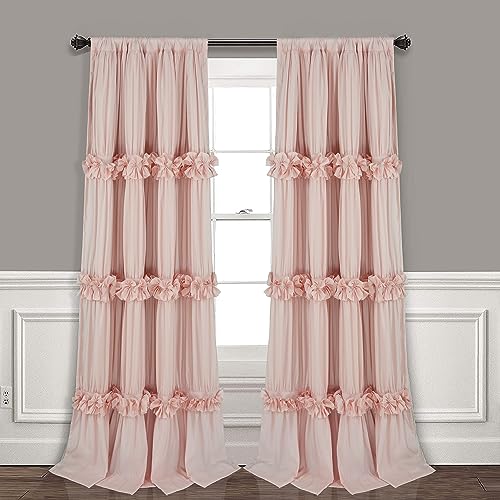 Homechoice Decor Thermal Insulated Blackout Window Curtains, 54" W x 84" L x 2 Panels, Boho Ruched Window Treatments with ...