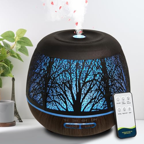 Roonbo Diffusers for Essential Oils Large Room 400ml,Essential Oil Diffuser for Home with R/C,Cool Mist Humidifiers for Be...