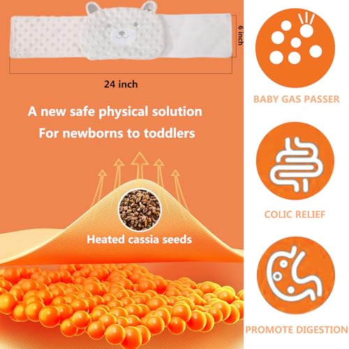 ISANPAN Baby Colic and Gas Relief - Cassia Seed Heated Tummy Wrap,Infant Warming Pad Belly Band Gripe Belt Relieves and So...
