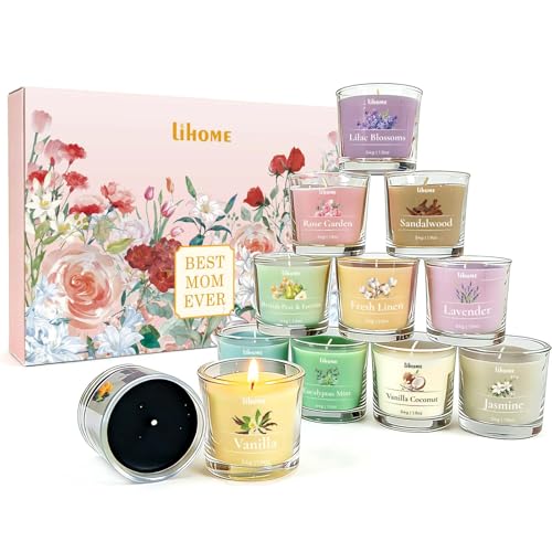 Mothers Day Gifts for Mom - 12 Scented Candles Set with Messages, Best Birthday, Christmas, Thanksgiving Gifts for Mom fro...