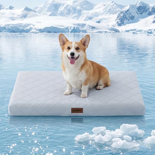 ZOMISIA Orthopedic Cooling Dog Beds Large Sized Dog, Q-Max>0.5 Cooling Mat with Removable Washable Cover, Breathable Egg C...