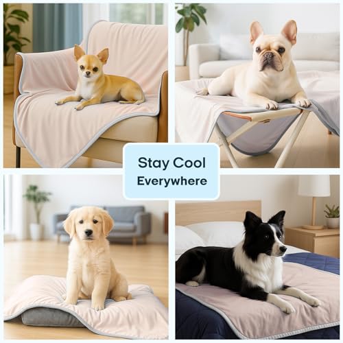 Zonli Premium Cooling Blanket for Dogs-Lightweight Fluffy Pet Throw & Bed Cover,Cooling Mat for Dogs,Cats&Puppies - Breath...