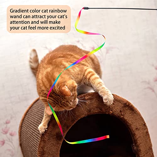 M JJYPET Cat Wand Toys Interactive Kitten Toys for Indoor Cats Colorful Teaser Wand String for Exercise Kitten Stick Kitty...