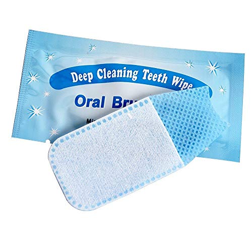 UNIQUE2U 100pcs Disposable Textured Deep Cleaning Teeth Wipes Finger Brush Oral Brush Clean Wipes