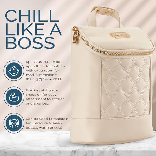 Itzy Ritzy Insulated Bottle Bag – Keeps Bottles Warm or Cool - Holds 3 Bottles & Features Interior Pocket for Ice Pack (No...