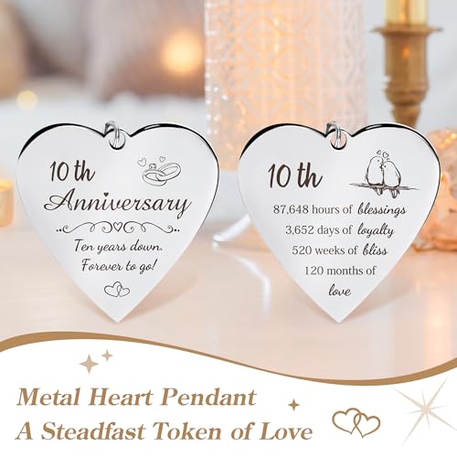 10 Year Anniversary Picture Frame Gifts for Couple 10 Year Anniversary Decorations Gifts for Wife 10 Year Gift Anniversary...
