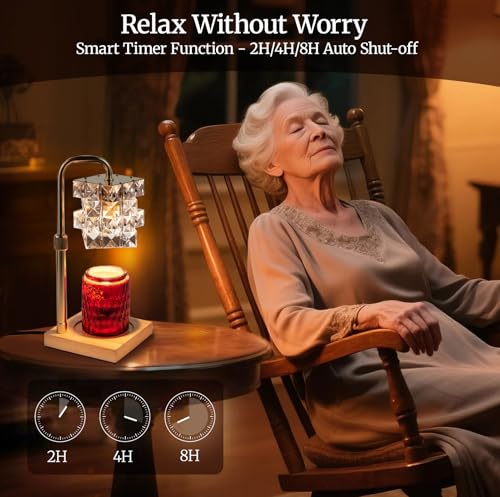 Alpharan Candle Warmer Lamp with Timer - Electric Wax Warmer for Home Desk Decor, Birthday Gifts for Women Mom Men, House ...