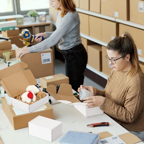 Eupako 30 Pack Small Shipping Boxes Assorted Sizes, 6x4x3, 7x5x2, 9x6x2-10 PCS Each Small Boxes, White Corrugated Box Mail...