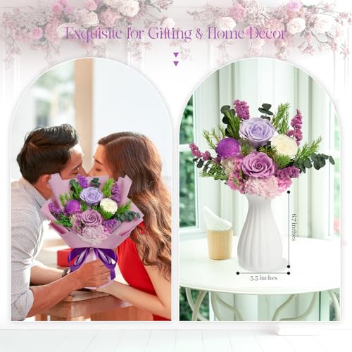 Preserved Flowers Bouquet - Birthday Gifts for Women, Real Flowers for Delivery Prime, Long-Lasting Eternal Rose for Her o...