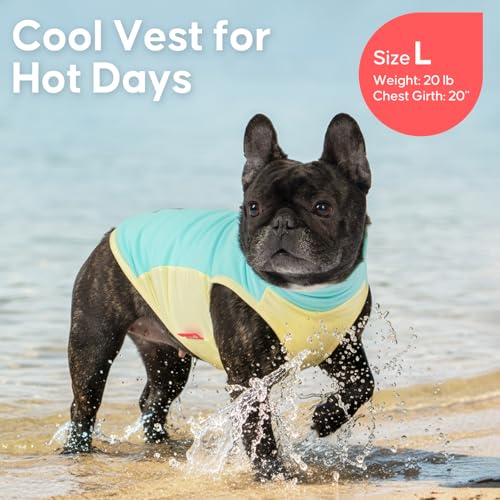 KYEESE Dog Cooling Vest, Breathable Dog T Shirt for Small Dogs Boy, Soft Sun Protection Reflective Tank Top with Cooling I...