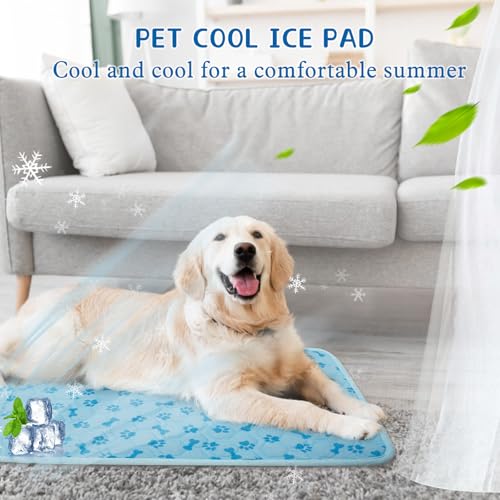 SHEJIZE Dog Cooling Mat Outdoor Cooling Pad for Dogs (Not Water-Filled), Washable Dog Crate Pad with Q-Max>0.4 Instant Chi...