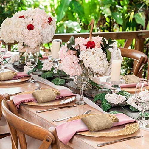 Jutieuo 25pcs Small Burlap Bags with Drawstring - 4x6 Inch Reusable Premium Linen Sacks Bags with Tag and String, Mini Gif...