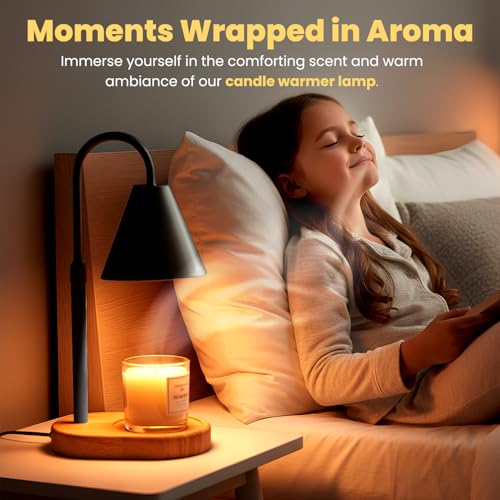 Candle Warmer Lamp with Timer & Dimmable Light – Adjustable Height Candle Melter for Jar Candles – Cozy Home Décor, Christ...