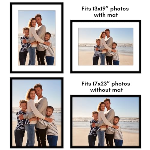 Americanflat 17x23 Picture Frame with Polished Plexiglass - Set of 5 - Use as 13x19 Frame with Mat or Display 17x23 Photo ...