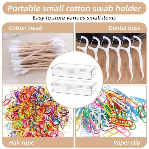 Matwsec 3PCS Floss Pick Holder Cotton Swab Holder Cotton Pad Holders Dental Floss Holders with Lid for Travel Cottons Buds...