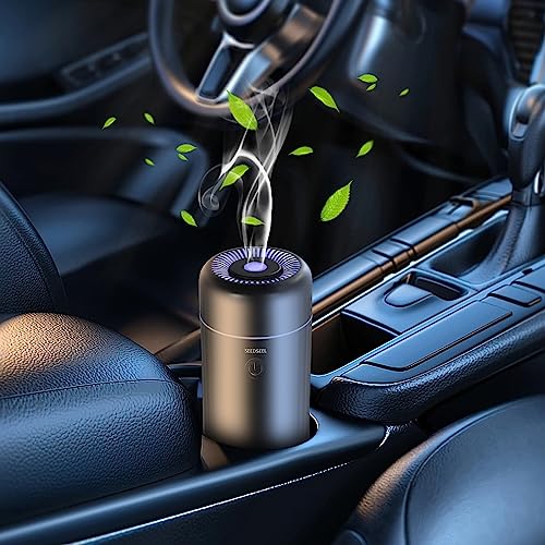 SEEDSEEL Car Aromatherapy Diffusers for Essential Oils，Mini USB Air Scent Small Humidifier with 7-LED Color Changing for C...