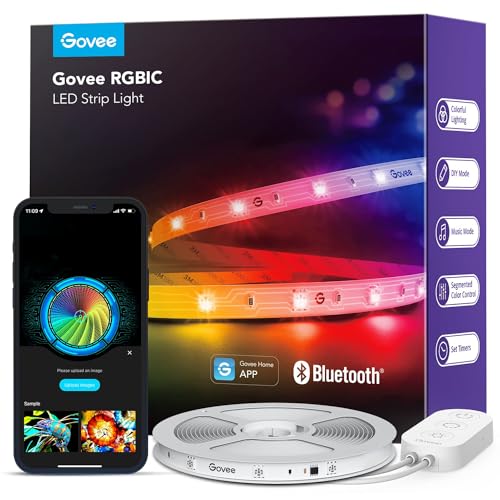 Govee RGBIC LED Strip Lights, Smart LED Lights for Bedroom, Bluetooth LED Lights APP Control, DIY Multiple Colors on One L...