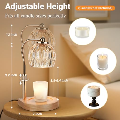 YDDQR Candle Warmer Lamp with Timer Dimmer Adjustable Height, Gift for Women Mom, House Warming New Home Cozy Decor, Wax M...
